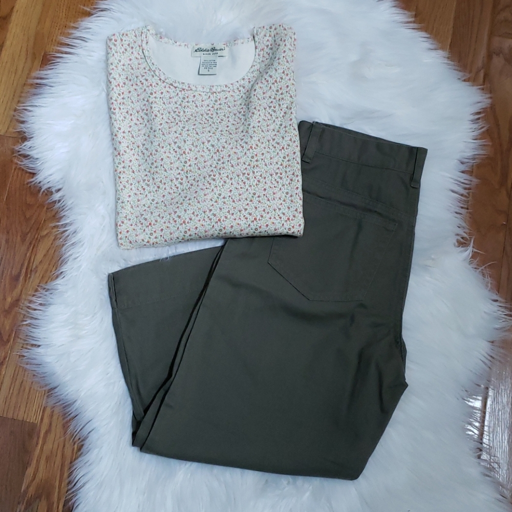 NWOT 🌻 Eddie Bauer Capris and Floral Top Bundle